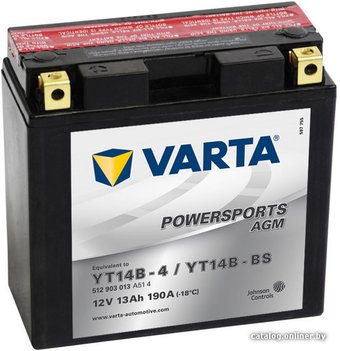 Мотоциклетный аккумулятор Varta Powersports AGM YT14B-BS 512 903 013 (13 А/ч)