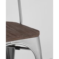 Стул Stool Group Tolix wood (серебристый матовый)