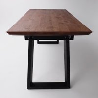 Кухонный стол ОКА Сангай 136-196x80x80 (дуб мореный/черный)