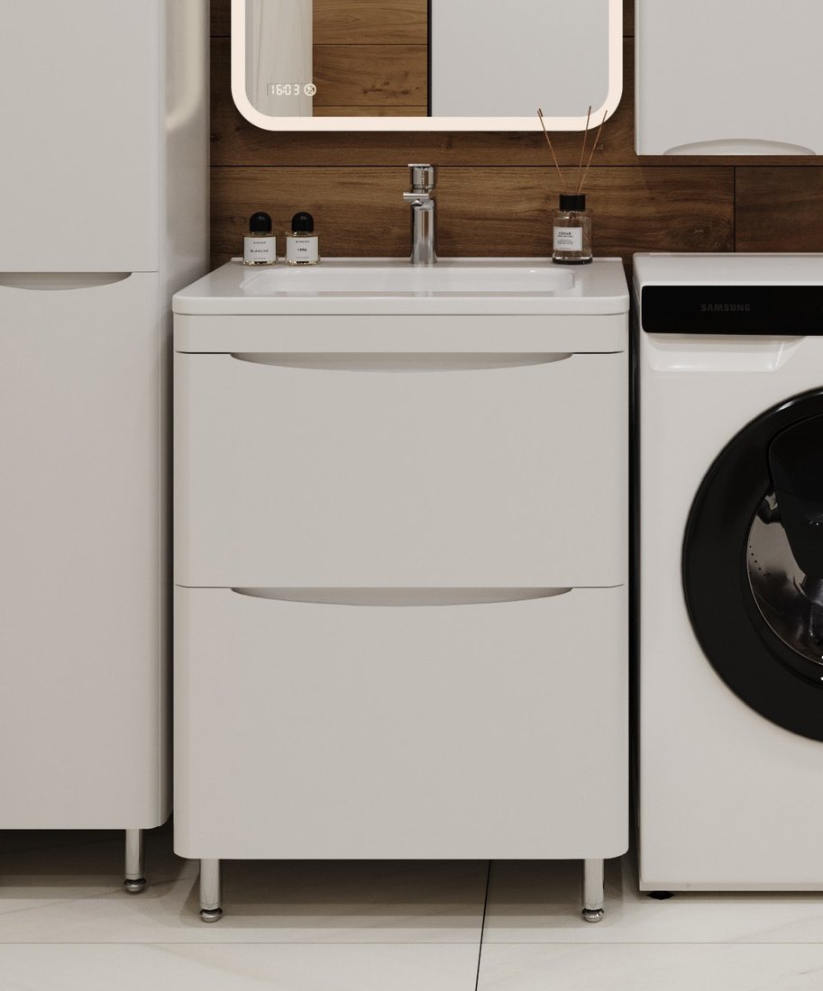 

Symbolite Тумба под умывальник Бергамо мини 60 Люкс Plus 2 ящика (белый)