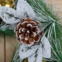 Рождественский венок Зимнее волшебство Шишки и листики в инее 27 см