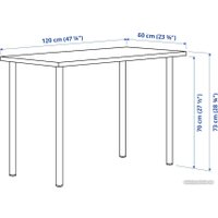 Стол Ikea Лагкаптен/Адильс 395.233.38 (бирюзово-серый/черный)