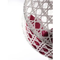 Подвесное кресло M-Group Для двоих Люкс 11510102 (белый ротанг/бордовая подушка)