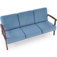 Диван Halmar Milano 3S tap. Castel 74 (синий/орех)