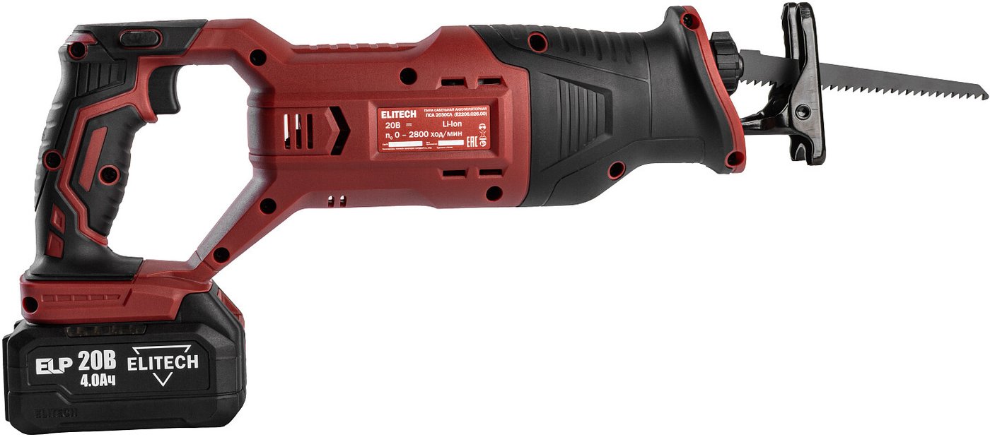 

Сабельная пила ELITECH ПСА 2030СЛ E2206.026.01 (с 1-им АКБ)
