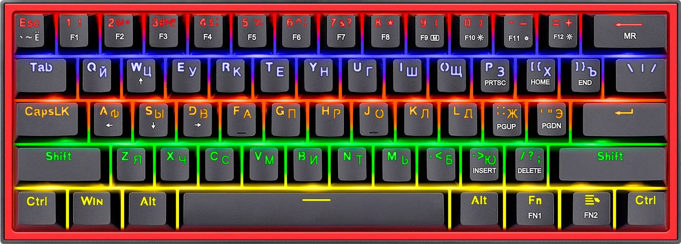 

Клавиатура Redragon Fizz (черный/красный)