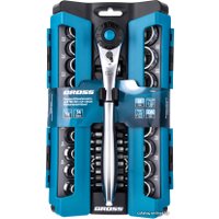 Набор трещотка с головками и битами GROSS 14144 (36 предметов)