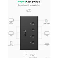 KVM переключатель Ugreen CM293 70439 2 x USB Type-A - 2 x USB Type-B/2 x HDMI (черный)
