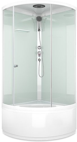 Душевая кабина Domani-Spa Simple 99 high 90x90 (белый/прозрачное стекло)