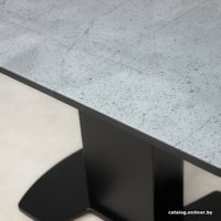 Кухонный стол Аврора Корсика стекло 120-151.5x80 (мрамор серый 12/черный)