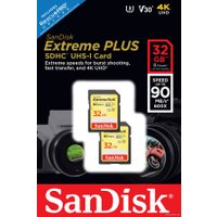 Карта памяти SanDisk Extreme Plus SDHC SDSDXWF-032G-GNCI2 2x32GB