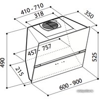 Кухонная вытяжка Korting KHC69080GN