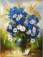 Картина по номерам Белоснежка Ромашки и васильки 143-AS