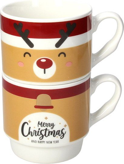 

Набор кружек Tognana Natale Stacking Олень Рудольф NT685456090 (2шт)