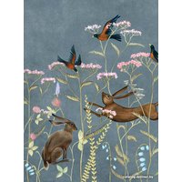 Фотообои ФабрикаФресок Зайцы в цветах Афреска 562270 (200x270)