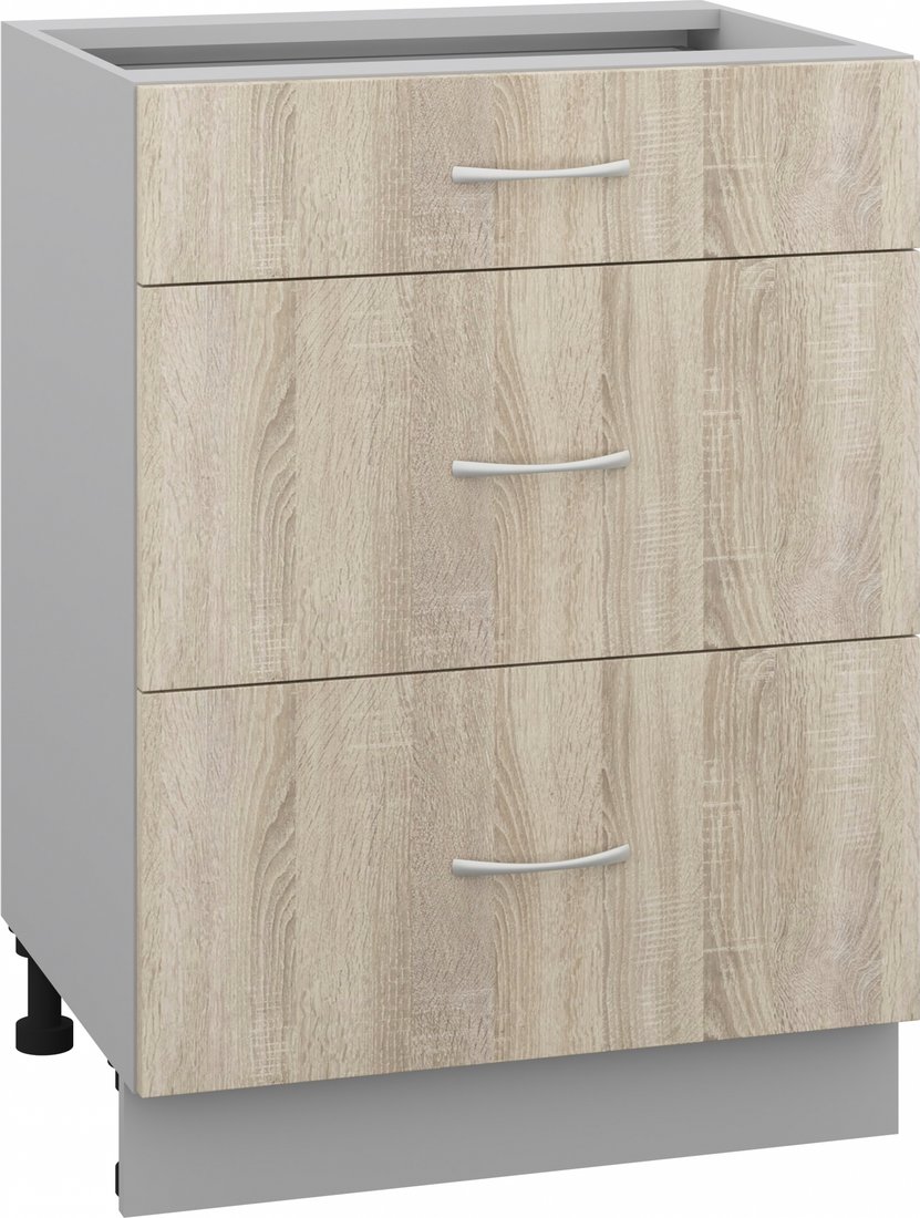 

Шкаф напольный Кортекс-мебель Корнелия Лира НШ60р3ш без столешницы (дуб сонома)