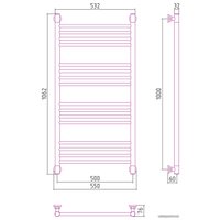 Полотенцесушитель Сунержа Богема+ прямая 1000х500 00-0220-1050