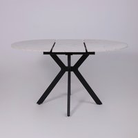 Кухонный стол Lepremo AV 1106 МДФ раздвижной D1000-1350x750 (Азул Оникс/черный)