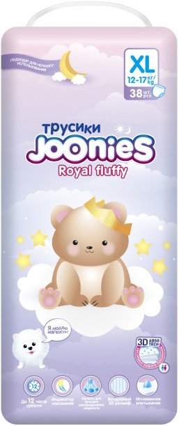 

Трусики-подгузники Joonies Royal Fluffy XL 12-17 кг (38 шт)