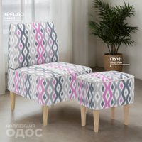 Интерьерное кресло MONOFIX Одос Принт кресло (абстракция фиолетовый/микровелюр)