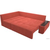 Угловой диван Mebelico Амадэус 109693 (левый, микровельвет, коралловый)