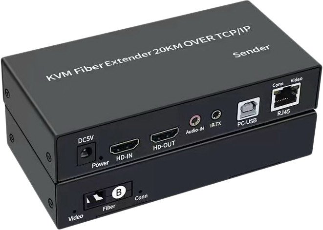 Удлинитель USBTOP HDMI USB по витой паре RJ45 до 120м/оптическому кабелю SC до 20км (1 приемник, 1 передатчик)