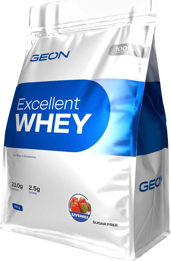 

Протеин сывороточный (концентрат) Geon Excellent Whey (клубника со сливками, 920 г)