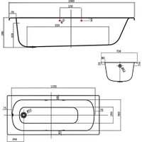 Ванна Lauter Brio Star 150 21S1501 + сифон 21Y31000 (с ножками, с ручками, с шумоизоляцией)
