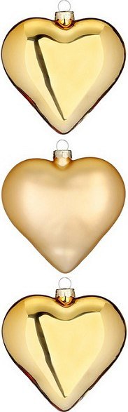 

Елочная игрушка Inge's Christmas Classic Gold. Сердца 12004P028 (3шт, золото)
