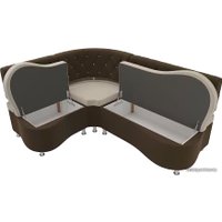 Угловой диван Лига диванов Вегас 105177 (левый, бежевый/коричневый)