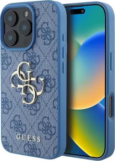 

Чехол для телефона Guess PU 4G Big metal logo для iPhone 16 Pro GUHCP16L4GMGBL