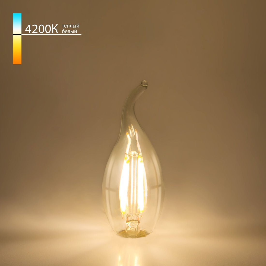 

Светодиодная лампочка Elektrostandard Свеча на ветру C35 9W 4200K E14 CW35 прозрачный BLE1429