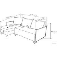 Угловой диван Mio Tesoro Туули (Malmo 90 Grey)