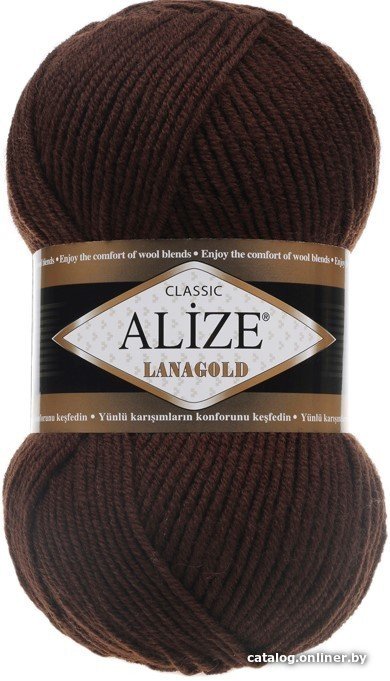 Пряжа для вязания Alize Lanagold 26 (240 м, коричневый)