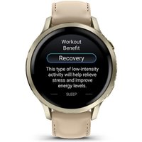 Умные часы Garmin Venu 4 41 мм (золотистый/песочный кожаный)