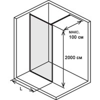 Душевая стенка Aquatek 90x200 AQ WIW 09020GM