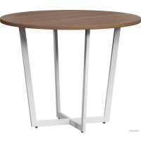 Кухонный стол LoftyHome Мальборк Раунд 1628021 (шимо темный с белым основанием)