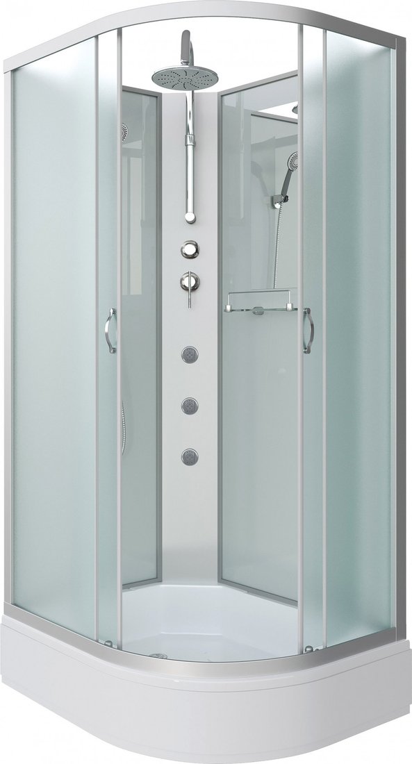 Душевая кабина Niagara NG-33084-14LBKTG 100x80 (матовое стекло)