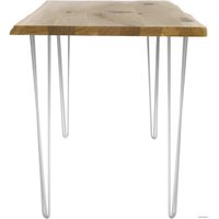 Кухонный стол Buro7 Грасхопер 110 (с обзолом и сучками, дуб натуральный/белый)