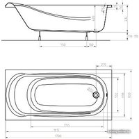 Ванна Kolo Saga 170x80 (с ножками и экраном)