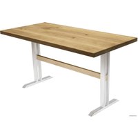 Кухонный стол Buro7 Двутавр 150 (классика, дуб натуральный/белый)