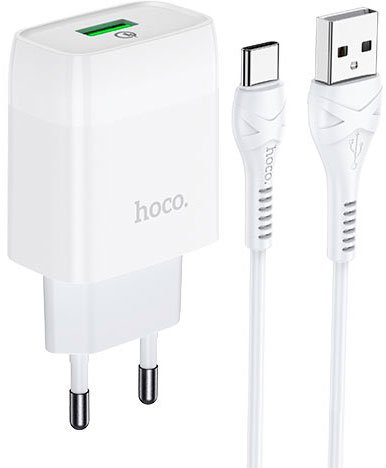 Сетевое зарядное Hoco C72Q USB Type-C (белый)
