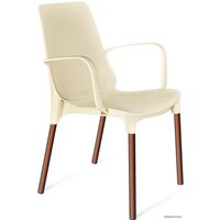 Стул с подлокотниками Sheffilton SHT-S76/S424 (бежевый/медный металлик)