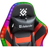 Игровое (геймерское) кресло Defender Lumos (черный/красный)