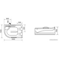 Ванна Wellis Dublo 180х130 WK00005-7 (с гидромассажем)