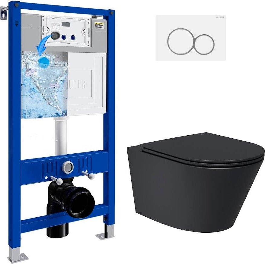 

Унитаз подвесной Lauter Longer 2110822B + 21901002 (кнопка 219702E, белый)