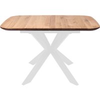 Кухонный стол ОКА Вейв 120-160x80x75 (дуб натуральный/белый)