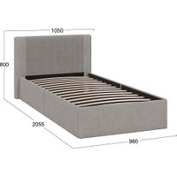 Кровать Трия Тейлор 90x190 (микровелюр Linea Grande 25/Connect 25 мокко)