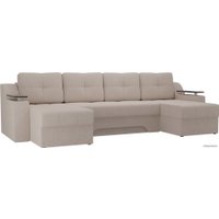 П-образный диван Лига диванов Сенатор 28923 (рогожка, бежевый)