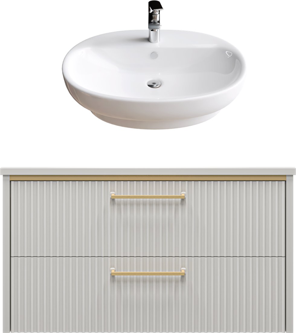 

Brevita Тумба с умывальником Elche 80 ELC-01080-0502Я+0116 (серый кашемир)